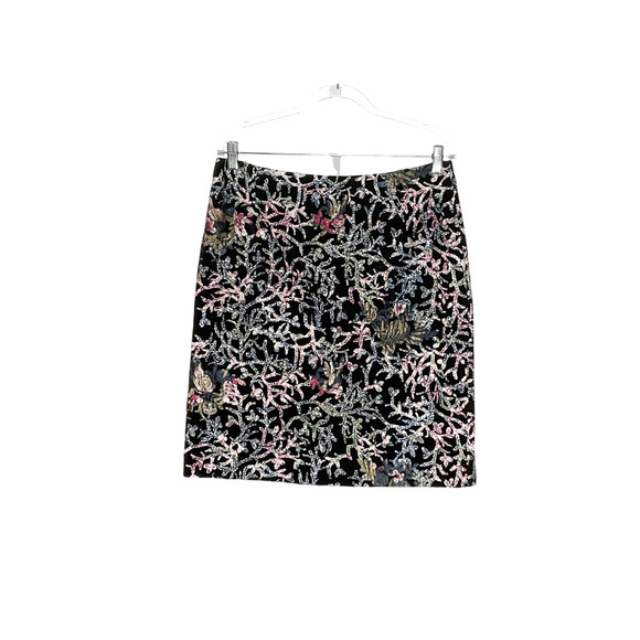 Tahari Black Sequin Pencil Skirt - Size 10 - Picture 1 of 4